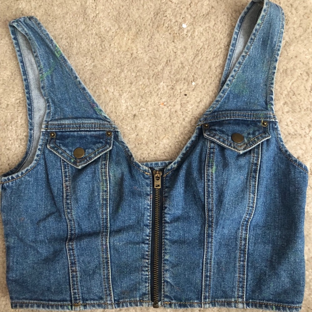 Jean crop vest